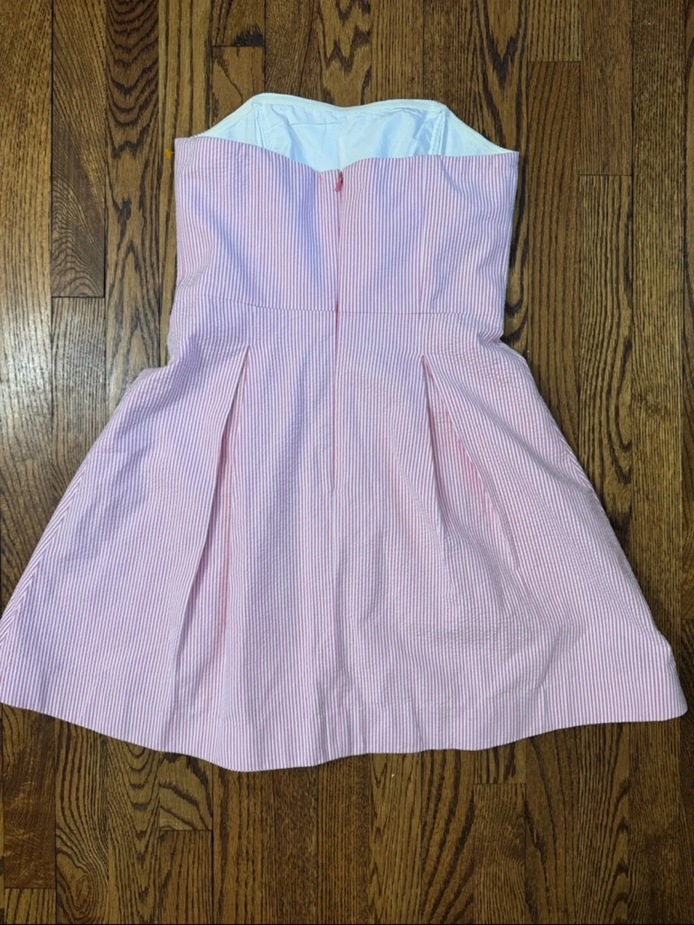 2010 Lily Pulitzer Richelle Strapless Corseted Pink & White Striped Dress SZ 4 - Picture 7 of 9